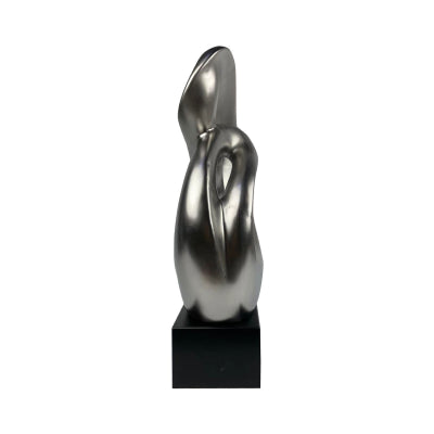 Matte Abstract Sculpture Large Silver